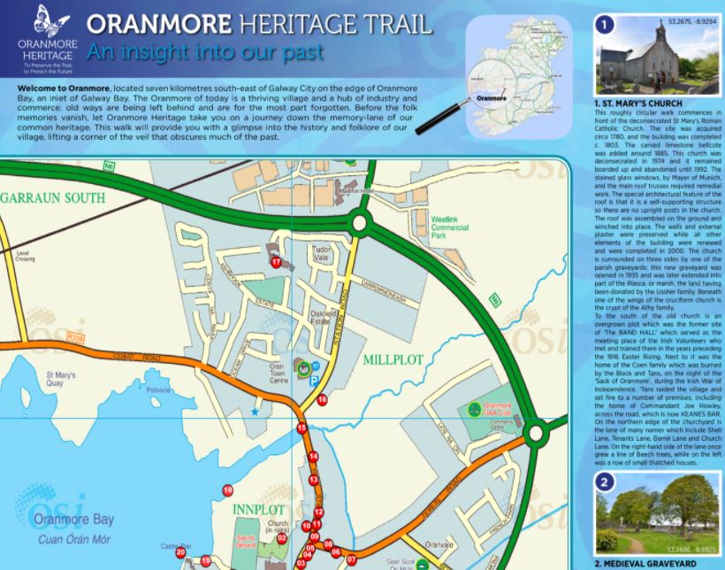 Oranmore Heritage Trail – Read more and download Heritage Map here